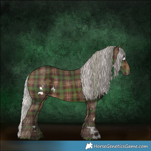 Horse Color:Plaid  White Spotted Silver Brown 