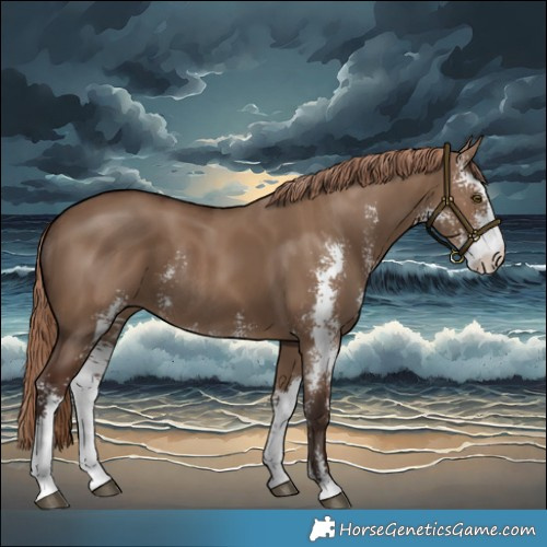 Horse Color:Liver Red Dun Sabino Rabicano