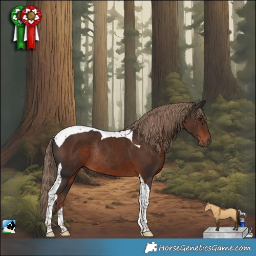 Horse Color:Liver Chestnut Tobiano Rabicano 