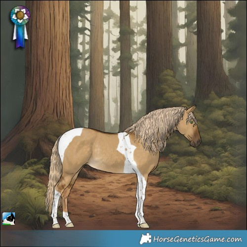 Horse Color:Chocolate Palomino Dun Tobiano Rabicano