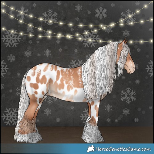 Horse Color:Powder White Silver Sable Champagne Tobiano Skewed LP Spotted