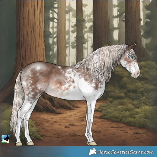 Horse Color:White Spotted Liver Chestnut Mushroom Sabino Splash Rabicano 