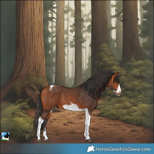 Horse Color:Bay Sabino Splash Tobiano Frame Rabicano 