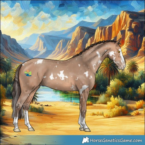 Horse Color:White Spotted Amber Champagne Splash Varnish
