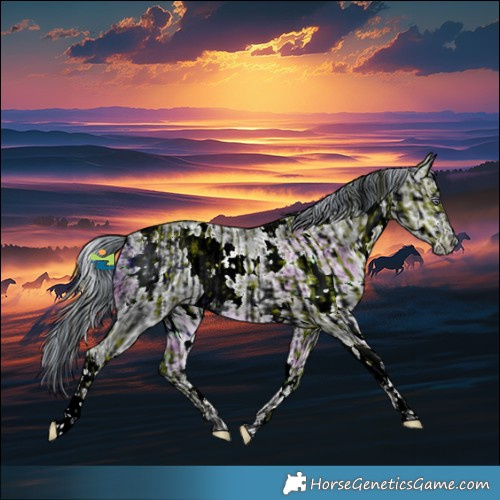 Horse Color:ERROR: UNKNOWN ANOMALY and Painted White Spotted Silver Black Chinchilla Ice