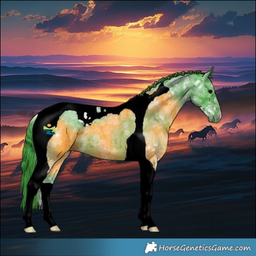 Horse Color:Watercolor Blue Ice Roan Tobiano