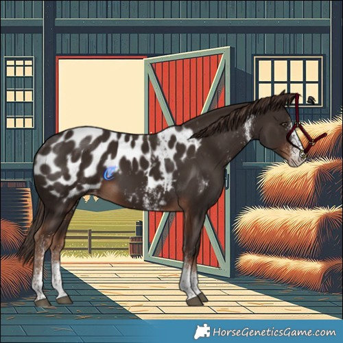 Horse Color:White Spotted Liver Chestnut Blanket