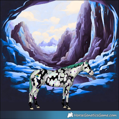 Horse Color:Watercolor Sable Champagne Ice Onyx Splash Near Leopard