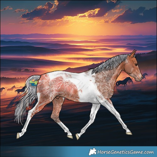 Horse Color:Painted Silver Bay Ice Tobiano