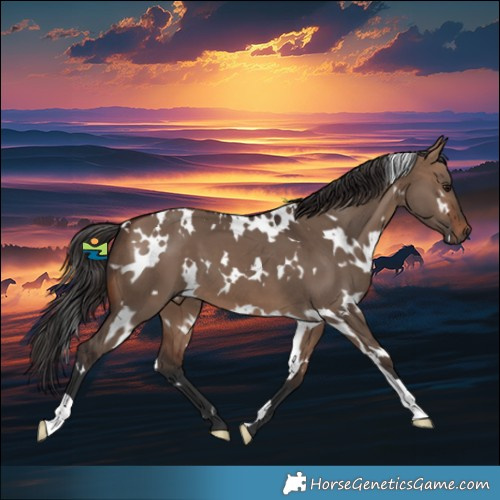 Horse Color:White Spotted Brown Dun