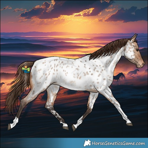 Horse Color:Bay Roan Dun Tobiano Near Leopard 