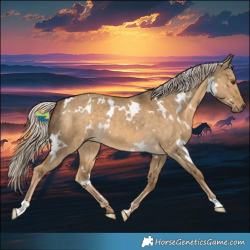 Horse Color:White Spotted Chocolate Palomino Dun