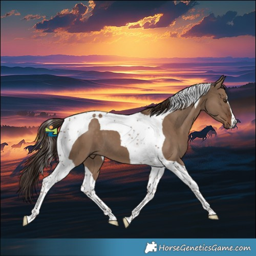 Horse Color:Liver Red Dun Tobiano 