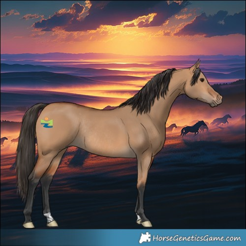 Horse Color:Bay Dun Rabicano 