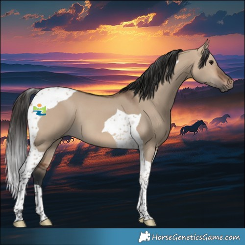 Horse Color:Brown Dun Tobiano 