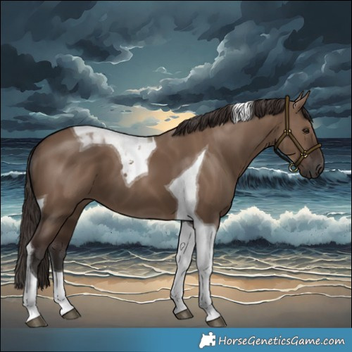 Horse Color:Liver Red Dun Tobiano