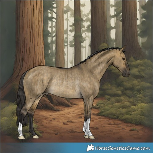 Horse Color:Buckskin Dun Rabicano Brindle