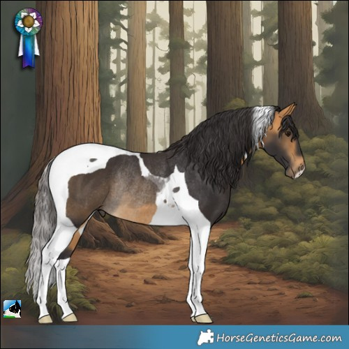 Horse Color:Buckskin Tobiano Rabicano