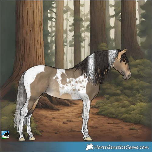 Horse Color:Buckskin Dun Tobiano Rabicano 