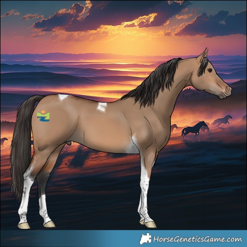 Horse Color:Bay Dun Tobiano