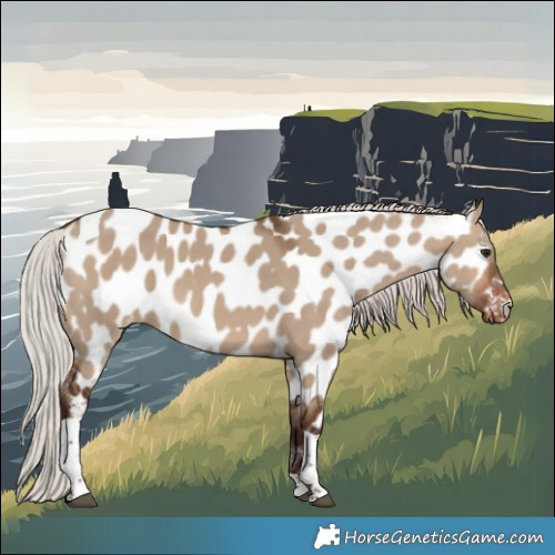Horse Color:Silver Brown Dun Tobiano Near Leopard