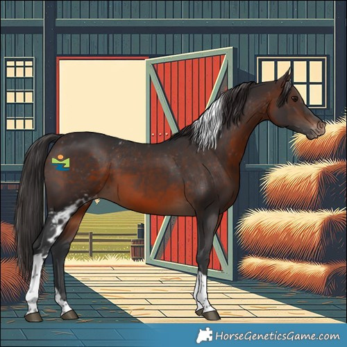Horse Color:Brown Tobiano Skewed LP Spotted 