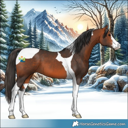 Horse Color:White Spotted Bay Tobiano