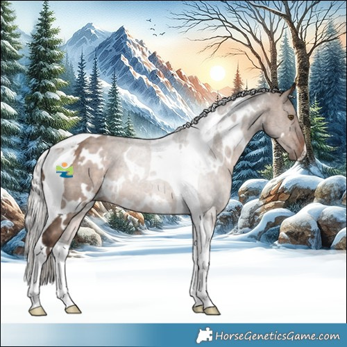 Horse Color:White Spotted Silver Brown Dun Tobiano
