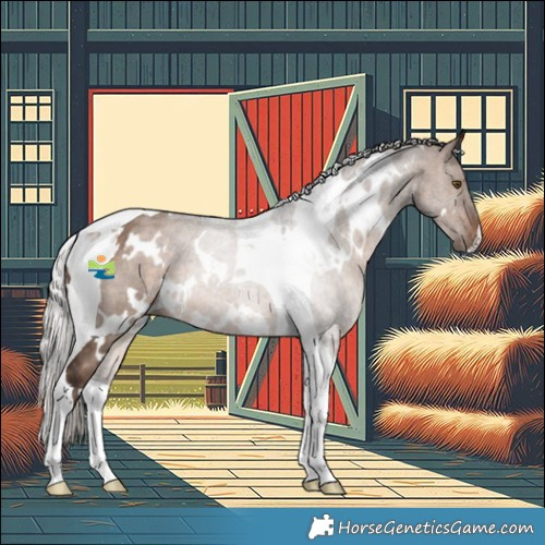 Horse Color:White Spotted Silver Brown Dun Tobiano 