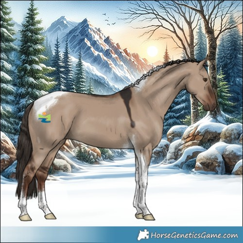 Horse Color:Liver Red Dun Tobiano 