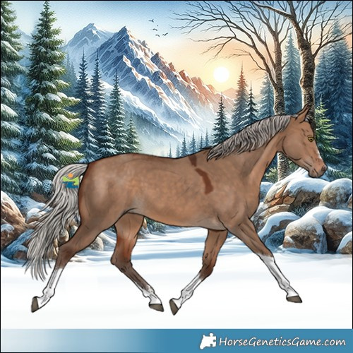 Horse Color:Silver Bay Dun Tobiano 