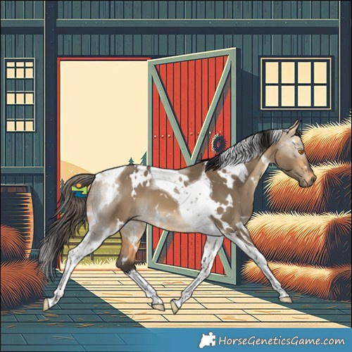 Horse Color:White Spotted Buckskin Dun Tobiano