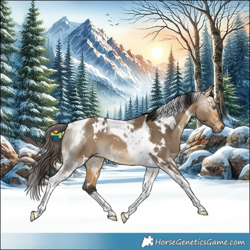 Horse Color:White Spotted Buckskin Dun Tobiano 