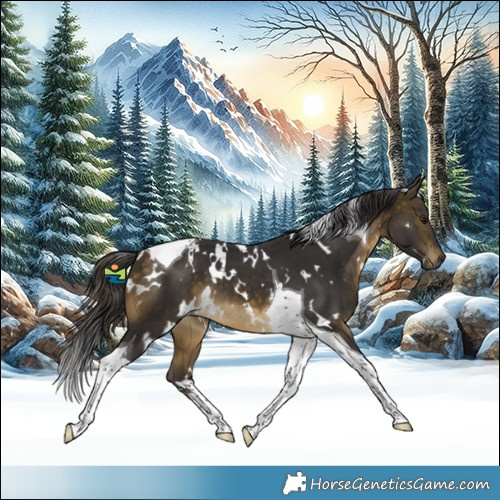 Horse Color:White Spotted Buckskin Tobiano