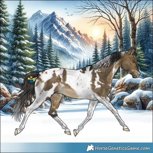 Horse Color:White Spotted Buckskin Dun Tobiano 