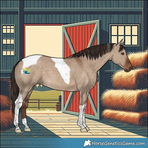 Horse Color:Liver Red Dun Tobiano 