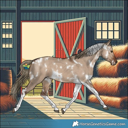 Horse Color:White Spotted Liver Red Dun Tobiano 