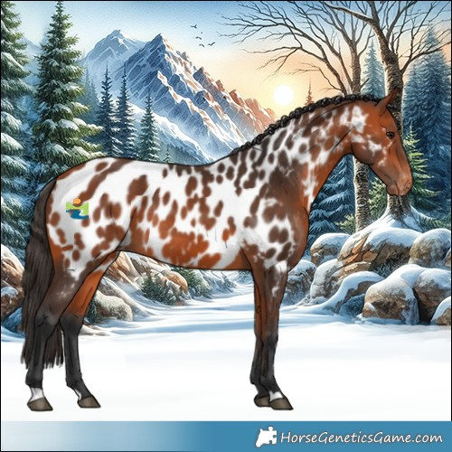 Horse Color:Bay Near Leopard Rabicano 