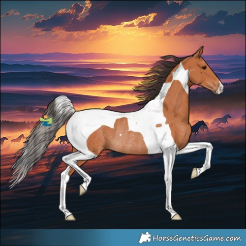 Horse Color:Bay Tobiano Rabicano
