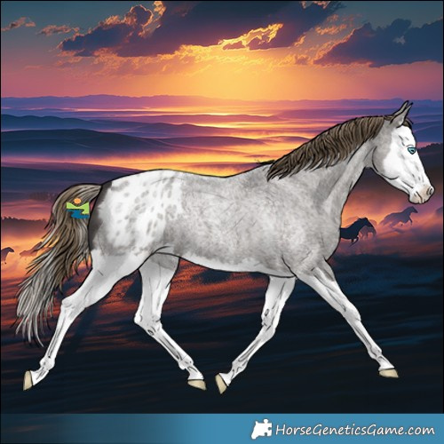 Horse Color:Smoky Grullo Roan Splash Varnish 