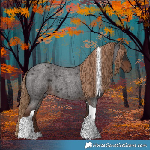 Horse Color:Liver Red Roan Tobiano