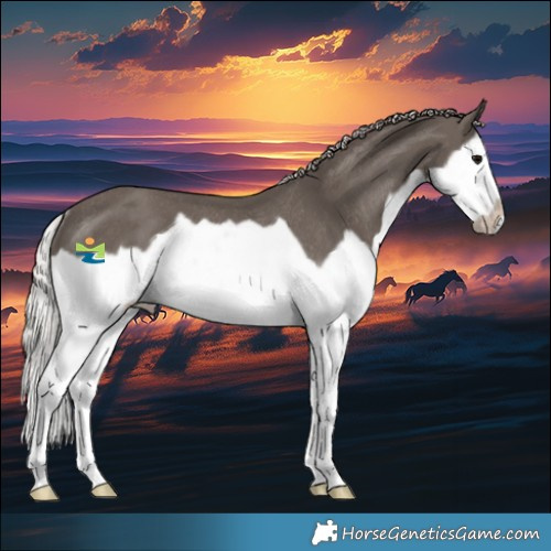 Horse Color:Silver Black Splash Frame Rabicano