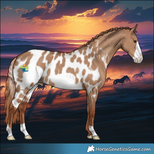 Horse Color:Red Dun Frame Skewed Appaloosa