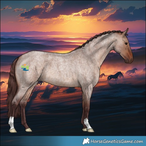 Horse Color:Chocolate Brown Roan Dun 