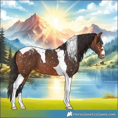 Horse Color:Bay Tobiano Snowflake Varnish 