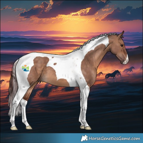 Horse Color:Chocolate Brown Dun Tobiano