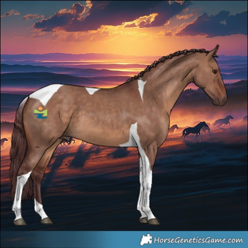 Horse Color:Chocolate Brown Dun Tobiano