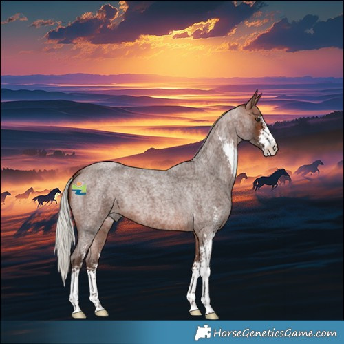 Horse Color:Silver Brown Roan Sabino