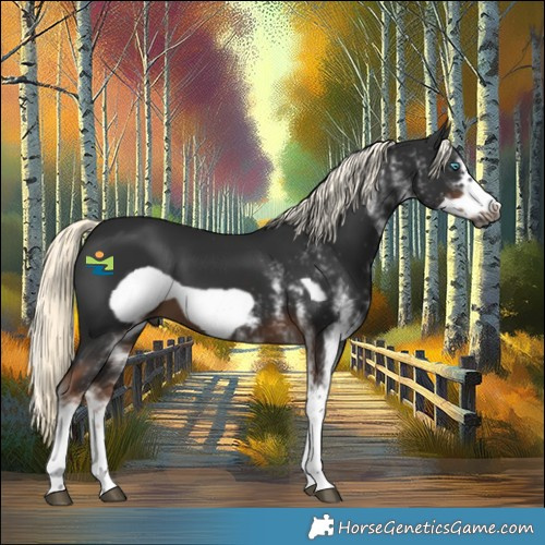 Horse Color:Gray White Spotted Liver Chestnut Mushroom Frame