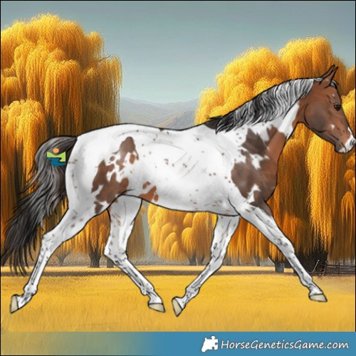Horse Color:White Spotted Bay Tobiano